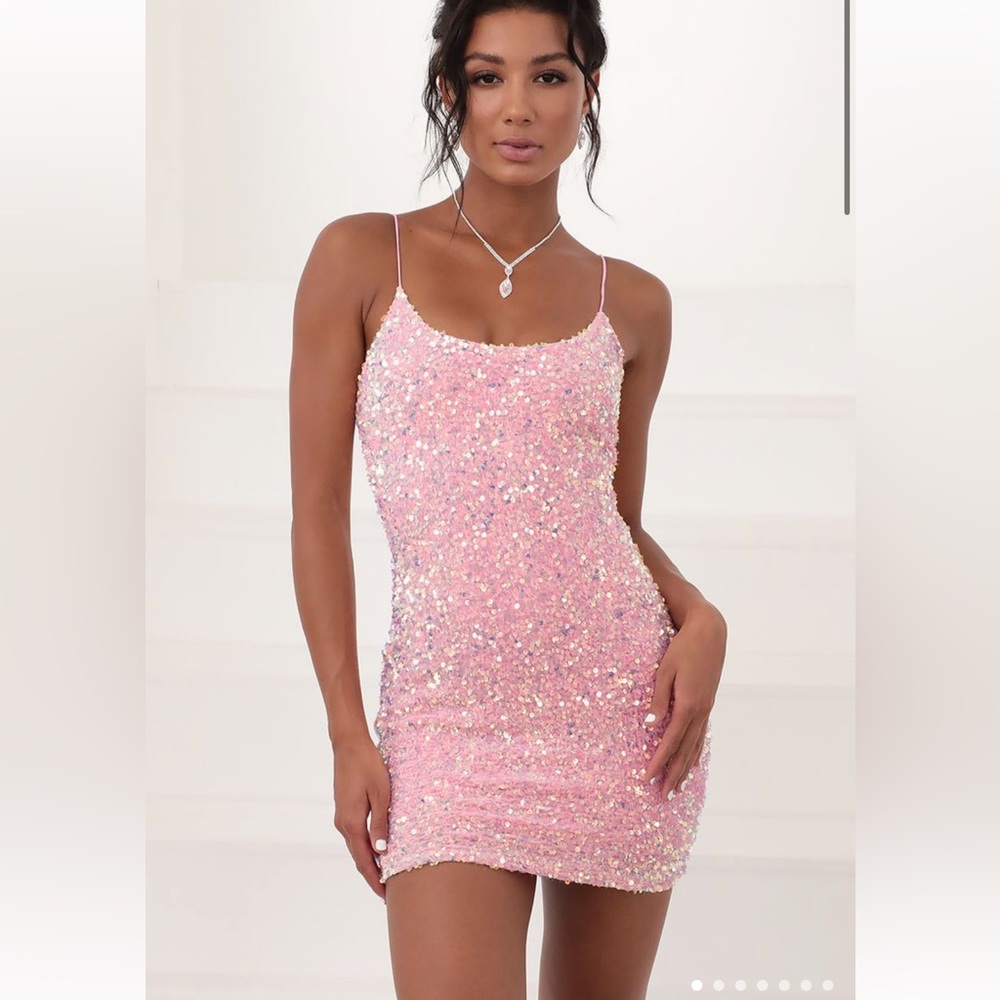 Pink sequin dress
